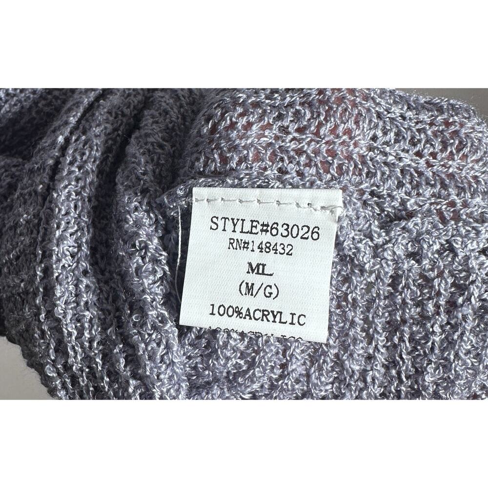 NWT Be Cool blue purple knit crochet womens tank top knot vest size medium large - Picture 6 of 6